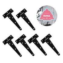 PAMINGONO 6Pcs T Shape Hinges for Doors Black Rustproof Iron 5 Inch Gate Strap Hinge