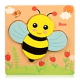 thumbnail image 1 of Juguete de madera para niño y niña, juguete con forma de vehículo de dibujos animados, juguete educativo para edades tempranas, juguetes de entrenamiento, suministros de juego para niños, abeja Inevent FN001251-03, 1 of 7