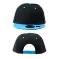 thumbnail image 3 of NYFASHION101 Plain Blank Flat Bill Adjustable Snapback Cap Hat - Black/Turquoise, 3 of 4