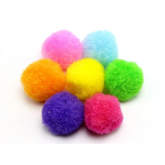 U8MO 100 Mixed Color Soft Fluffy Pom Poms for Kids DIY Crafts Pompoms Ball 20mm