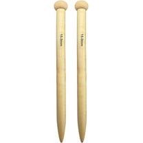 Large Size Bamboo Knitting Needle Straight Single Pointed Thick Knit Needles 10-inch Length Jumbo Knitting Needles for Huge Chunky Yarn Handmade DIY Knitting,US Size 19(15mm)