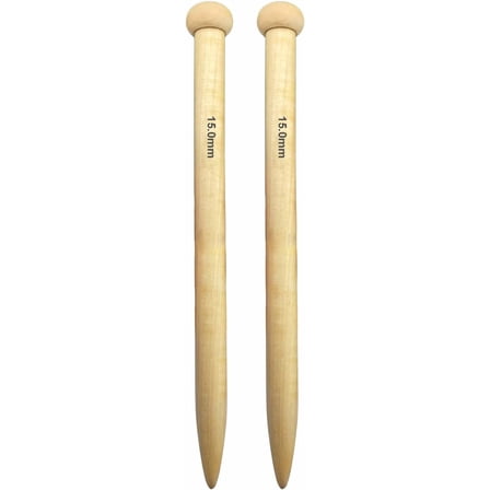 Large Size Bamboo Knitting Needle Straight Single Pointed Thick Knit Needles 10-inch Length Jumbo Knitting Needles for Huge Chunky Yarn Handmade DIY Knitting,US Size 19(15mm)