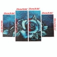 thumbnail image 3 of 4pcs Abstract Teal Rose Floral Oil Canvas Flower Print Wall Painting Home, 3 of 8