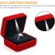 thumbnail image 4 of Caja de terciopelo roja para anillos con luz LED para bodas, propuestas y compromisos., 4 of 5