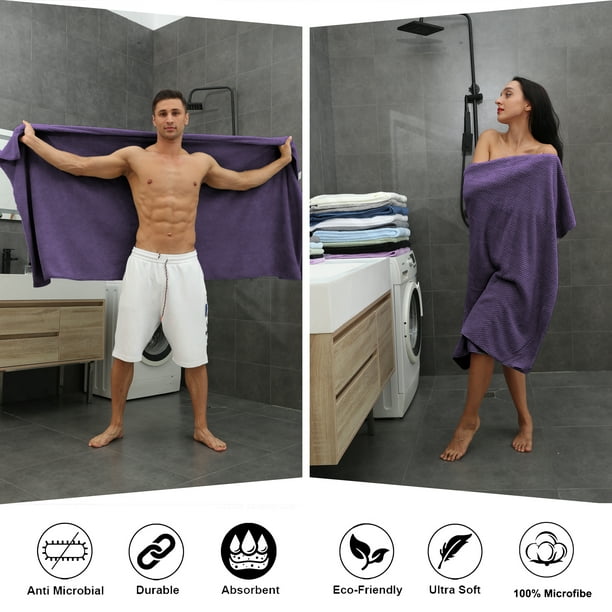 Pack Of 2 Jumbo Bath Towels Sheets 100% Pure Cotton Quick Dry Gym, Spa, Hotel Quality 500-GSM Large Size Bathroom Towels 75 X 150 Cm (Lime Green