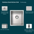 thumbnail image 5 of 17 x 19 inch Undermount Kitchen Sink, 16 Gauge Stainless Steel Sink, Handmade for Kitchen Sink, Bar Sink, or Outdoor Sink, 5 of 5