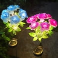 thumbnail image 4 of Fmxomd Solar Garden Lights - Outdoor Light, 7-Head Rose Lights for Yard, Garden Decoration, Enlarged Solar Panel, More Realistic Rose Flower (2 Packs), 4 of 9