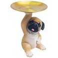 thumbnail image 1 of Plato para Aperitivos WDOplteas Perro Pug Modelo Bandeja Sujeción Artesanía Resina Adorno Mesa, 1 of 9