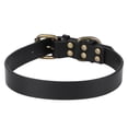 thumbnail image 4 of Elegante collar de cuero negro para perros con hebilla de metal bronceado para mascotas pequeñas y medianas, M, 4 of 8