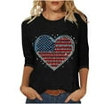 thumbnail image 2 of Cavosen 4th of July T Shirts Women Petite 4th of July 3/4 Sleeve Crewneck Tops American Flag Print T Shirts Lady XL Red White and Blue Casual Tops Funny Patriotic Tunic Tees 2025 Patriotic Clothes, 2 of 5