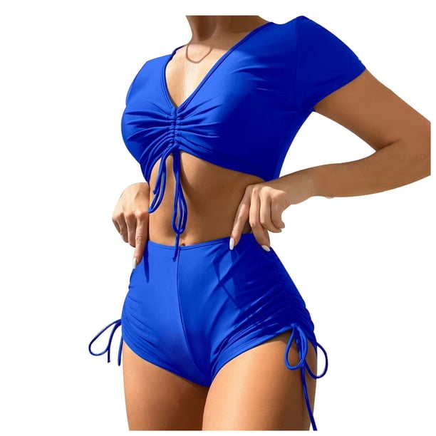 MKLEKYY Trajes De Baño Mujer Dos Piezas Women'S Bikini Set High Waisted Two Piece Swimsuit Swimsuit