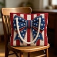 thumbnail image 6 of 250th Anniversary Usa Women's Patriotic Bow Star Quilted Tote Bags Large Capacity Top Handle Shoulder Purses CasualTravel Bags for Women Daily Use, 6 of 9