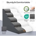 thumbnail image 3 of Extra Wide  Stairs for Large Dogs Up to 80lbs, 25" Pet Steps for High Bed with Washable Cover, 5-Step  Bed & Couch Ladder for Small Medium Dogs & Senior , Gray, 3 of 6