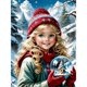 thumbnail image 1 of Lleno Diamantes en La Nieve Serie Personajes Resina 30*40CM JShteea, 1 of 9