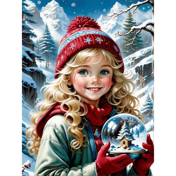 Lleno Diamantes en La Nieve Serie Personajes Resina 30*40CM JShteea