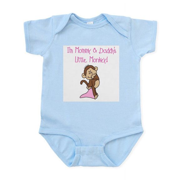 CafePress - Mommy, Daddy Monkey(Pink) Infant Bodysuit - Baby Light Bodysuit, Size Newborn - 24 Months