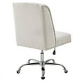 thumbnail image 3 of Linon Chaise de Bureau Pivotante Rembourrée en Sherpa Crème, 3 of 15