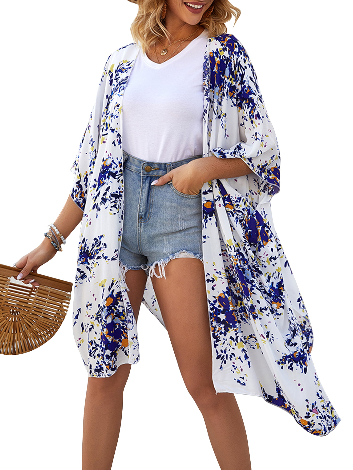Kimono Cover Up Dress Chiffon Cover Blouse Custom Pattern Swimsuit Cover Up 