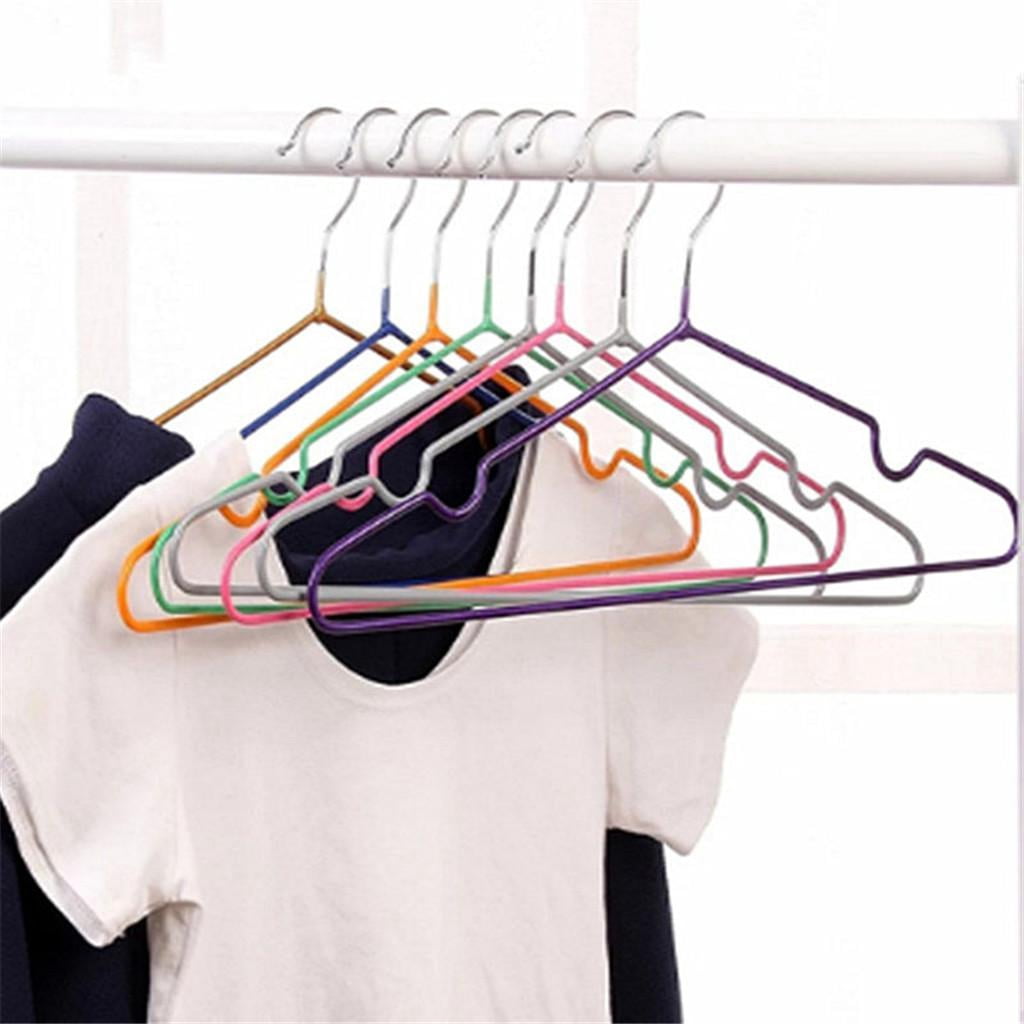 Coated Metal Hangers (10 Pack) Non Slip Hanger, Thin Space Saving Suit Hanger, Non Slip Pants Hanger, Strong & Heavy Duty Hanger - Black