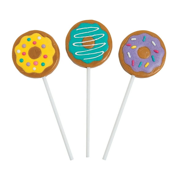 Donut Party Character Suckers - Edibles - 12 Pieces