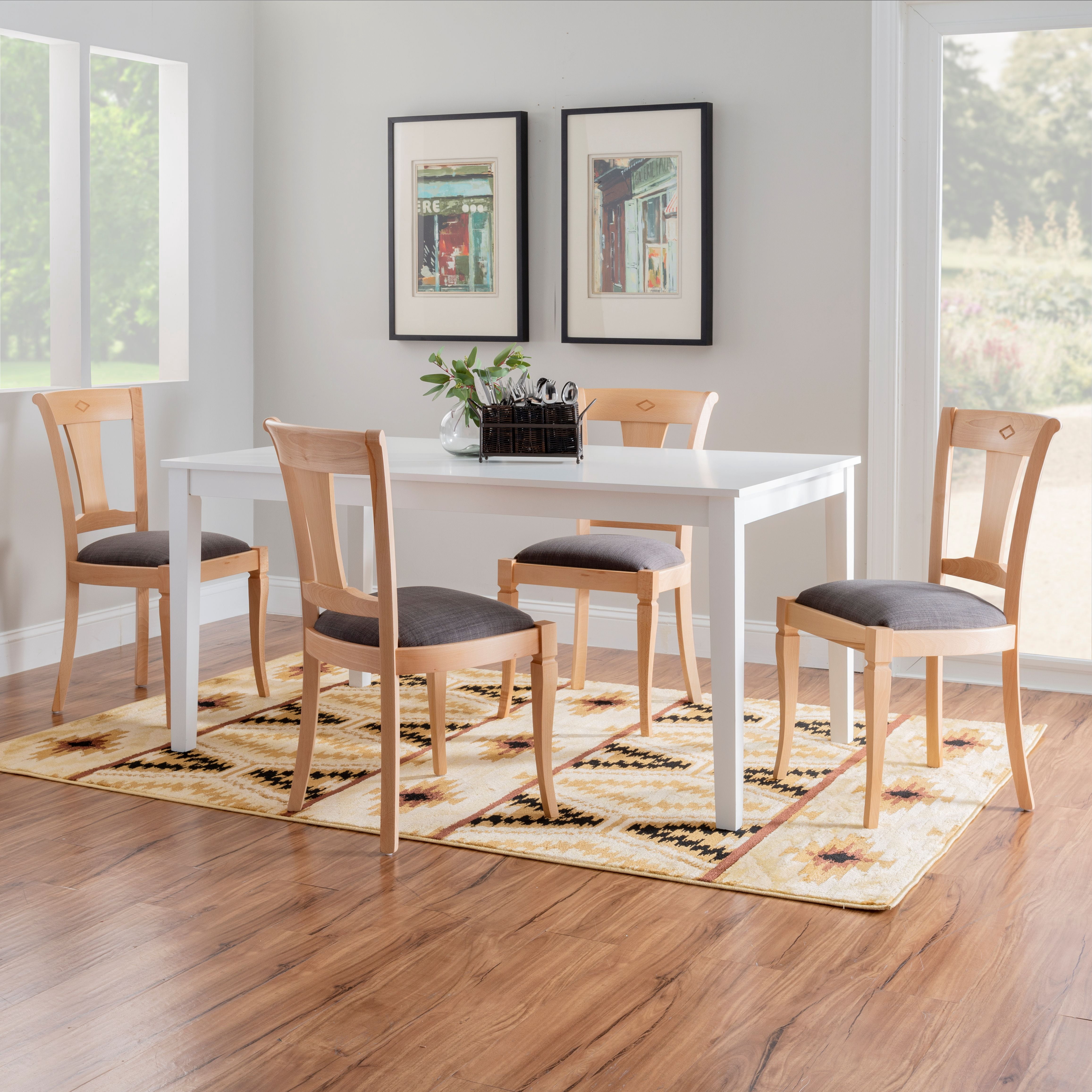 Linon Heaton Dining Side Chair, Set of 2, Natural