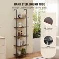 thumbnail image 4 of 5-Tier Ladder Shelf,Wall-Mounted Bookshelf with Metal Frame,17.3x11.8in Storage Rack for Kitchen,Bedroom,Bathroom,and Living Room,Black, 4 of 6