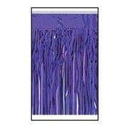 Beistle Metallic Fringe Drape Hanging Curtain, Party Decor, Mardi Gras Supplies, 10' x 15", Purple