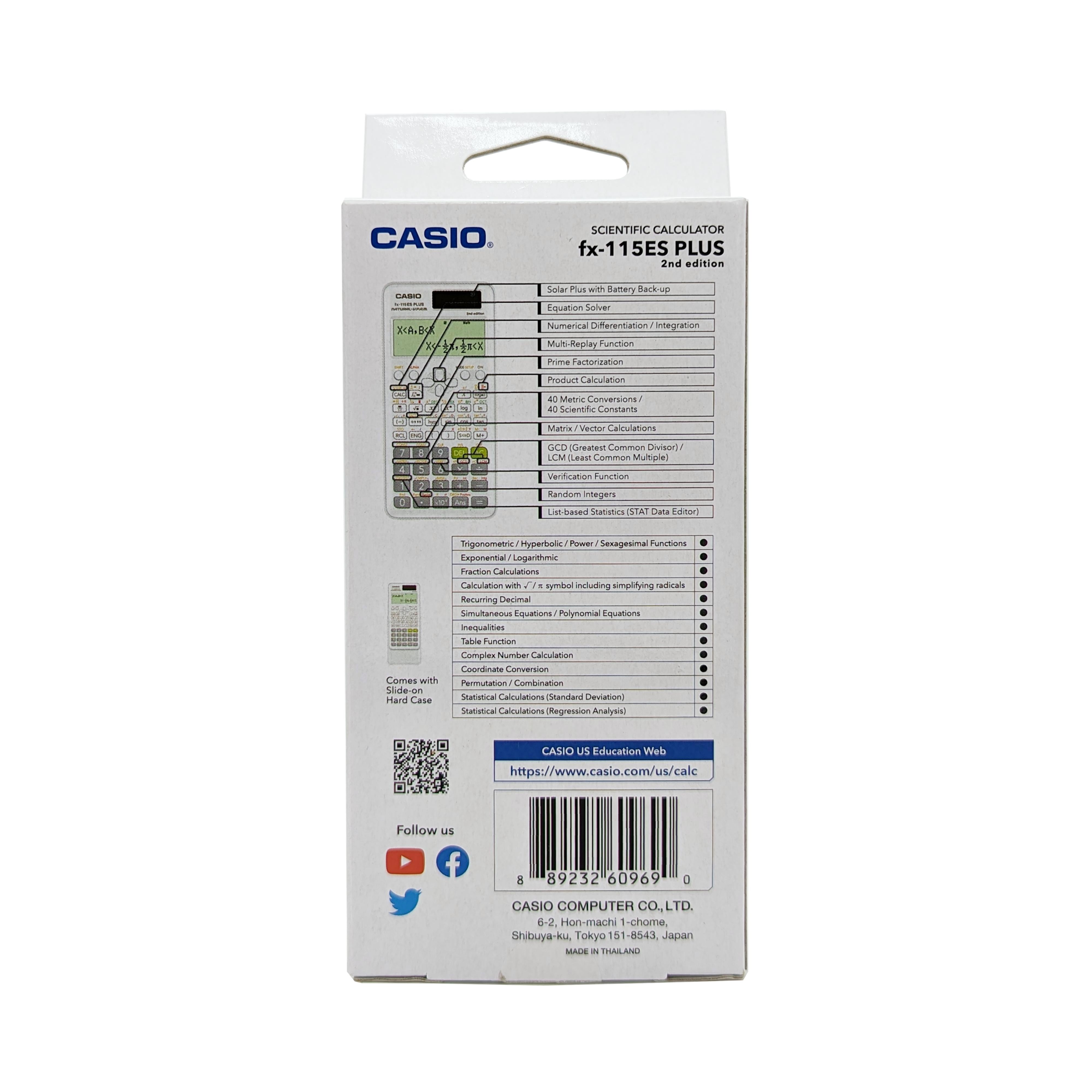 Casio FX-115ESPLUS2 Scientific Calculator for High School
