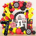 thumbnail image 3 of Decoración de fiesta de cumpleaños de un coche de carreras unificado con rayo, 3 of 7