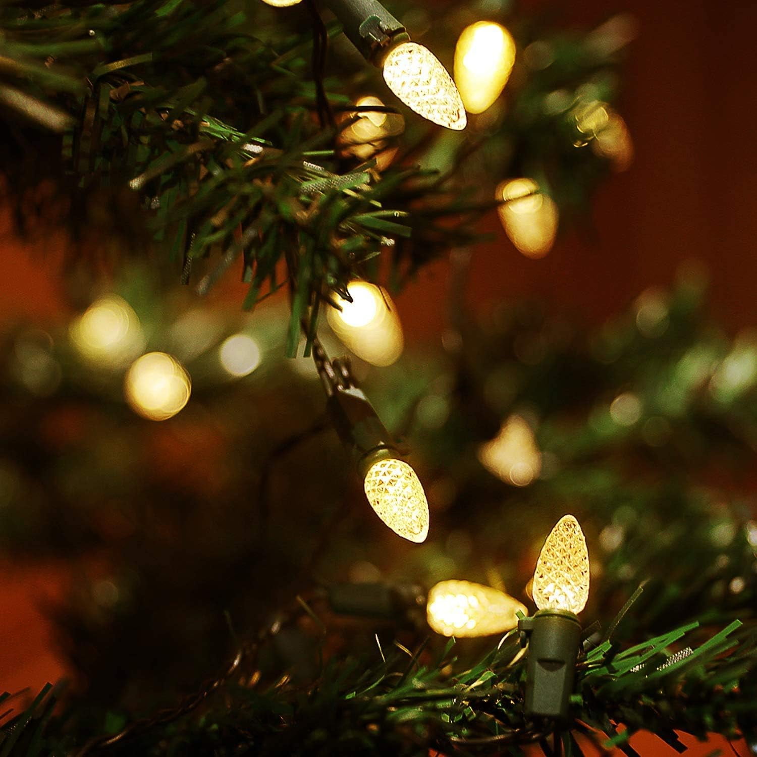 50 LED Battery Operated String Lights 18ft C3 Christmas Lights for Indoor Outdoor Wreath Party Decoration,Warm White