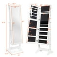thumbnail image 2 of Costway Jewelry Cabinet Stand Mirror Armoire Lockable Organizer Large Storage Box White, 2 of 10