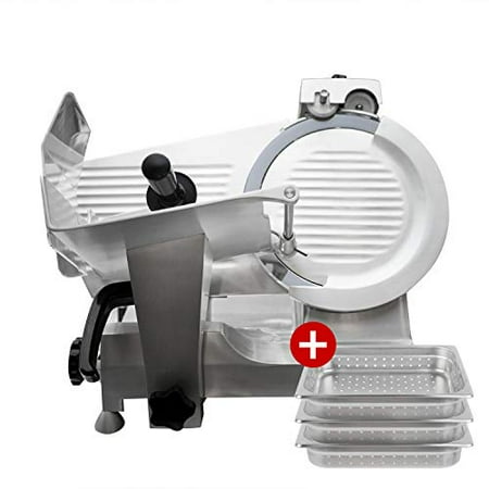 - Commercial Semi-Auto Meat Slicer, PREPPAL PPSL-12 commercial Stainless Steel Meat Slicer Steel Blade Cheese Food Electric Deli Slicer Veggies Cutter Adjustable Gravity Feed Cutter Medium 12