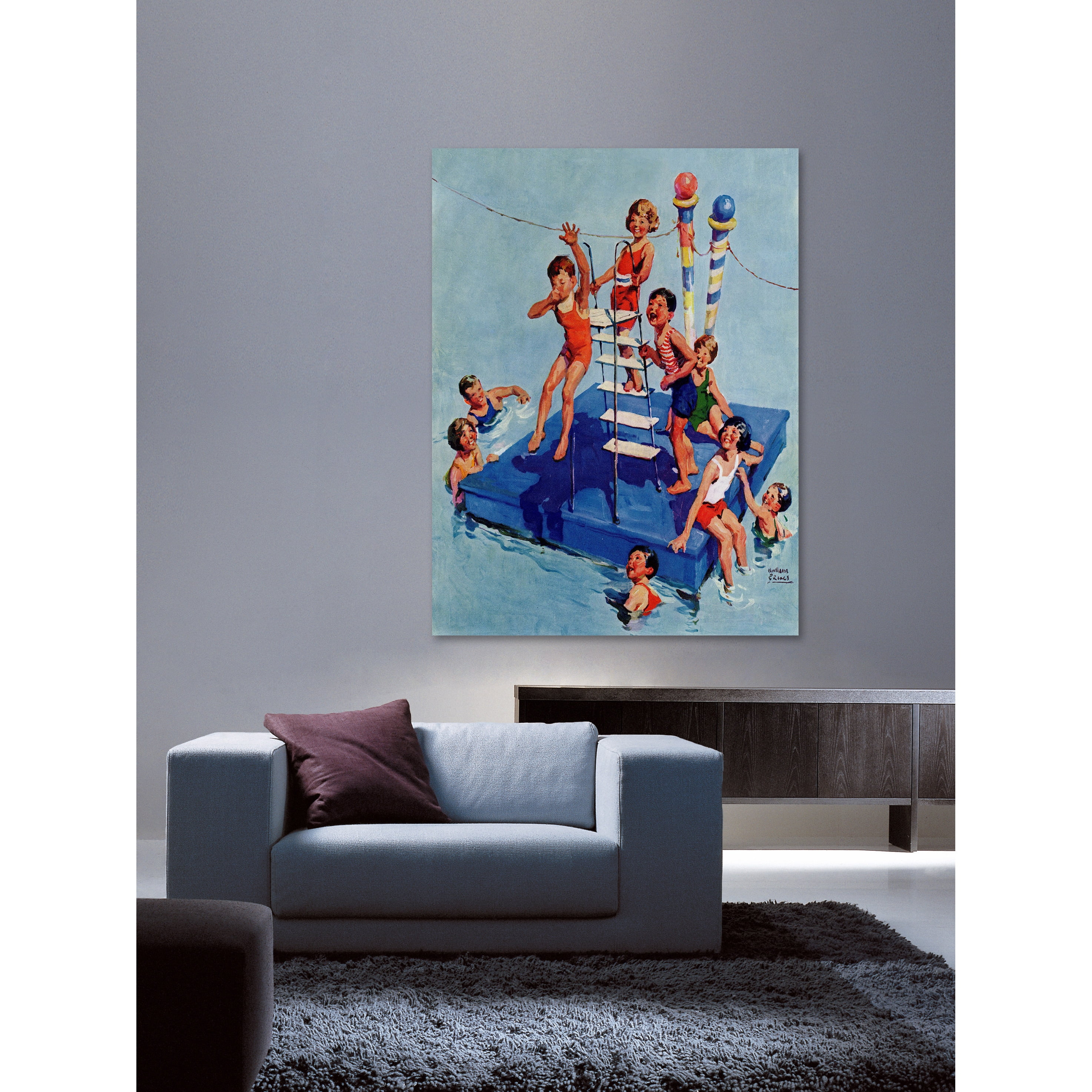 Marmont Hill "Fun in the Water" by Curtis Painting Print on Canvas