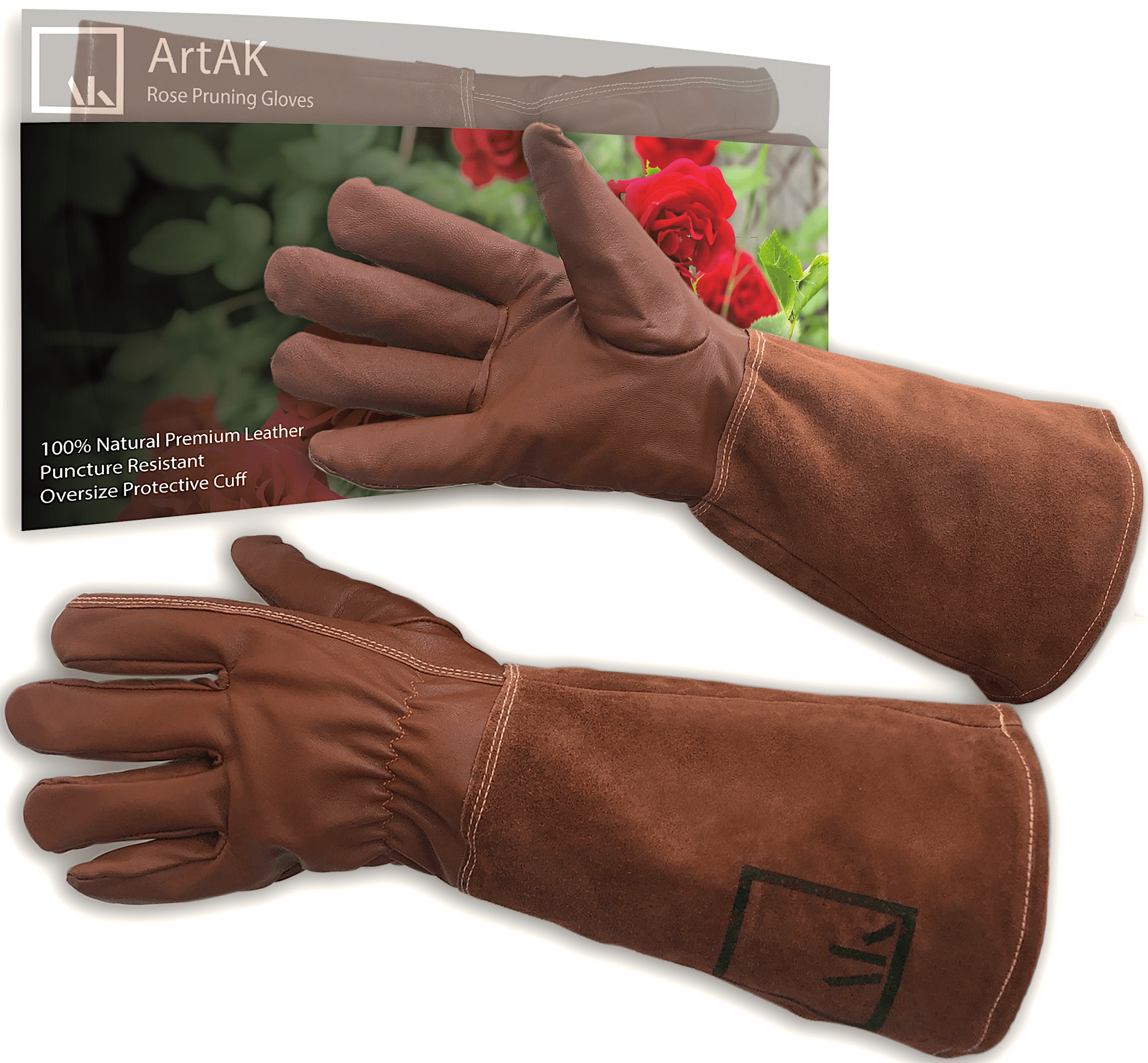 Garden Gloves Thorn Proof Leather Rose Pruning Gloves 16" Extra Long