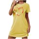 thumbnail image 2 of Camisón corto de mujer, vestido de largo medio con estampado de moda, camisón corto extragrande de mujer, camisón de manga corta con estampado de pecho a la moda, camisón de mujer, 2 of 5