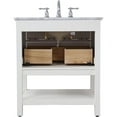 thumbnail image 6 of Elegant Decor Metropolis 30" Single Marble Top Bathroom Vanity in White, 6 of 14