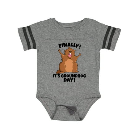 

Inktastic Finally It s Groundhog Day Gift Baby Boy or Baby Girl Bodysuit