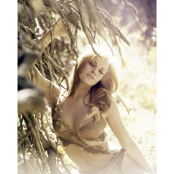 Raquel Welch In One Million Years B.C. Beautiful Publicity Pose Eyes Closed In Fur Summer Look 24X36 Classic Hollywood Poster