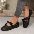 thumbnail image 2 of HXWCHs Breathable Lace Flat Shoes for Women Soft Sole On Comfortable Casual Loafers Lightweight Walking Footwear 8.5 Black, 2 of 8