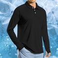 thumbnail image 2 of Abomasnow Men's Big and Tall Sun Protection Shirts UPF 50+ Quarter Button Long Sleeve Collared Quick Dry Shirts Casual Breathable Lightweight Workout Hiking Shirts, 2 of 9
