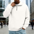 thumbnail image 5 of Paiwinds Men's Solid Color Waffle Knit Hoodie Half Zip Pullover Sweatshirt with Kangaroo Pocket Casual Long Sleeve Hooded Top, 5 of 9