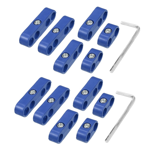 2 Juegos 7mm-8mm Coche Bujía Cable Separador Telares Divisor Abrazadera Azul