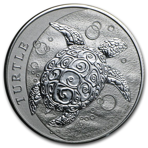 Niue 2 oz Silver $5 Hawksbill Turtle BU (Abrasions, Random Year)