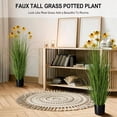 thumbnail image 5 of 2-Pack 47in/4ft Artificial Grass with Yellow Fake Flowers, Potted Faux Floor Plant, Realistic Tall Greenery for Patio Porch Living Room Garden Decor, 5 of 5
