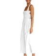 thumbnail image 3 of Biekopu Women Summer Casual Dress,Solid Color Ruched Long Tie-Up Cross Backless Cami Dress, 3 of 5