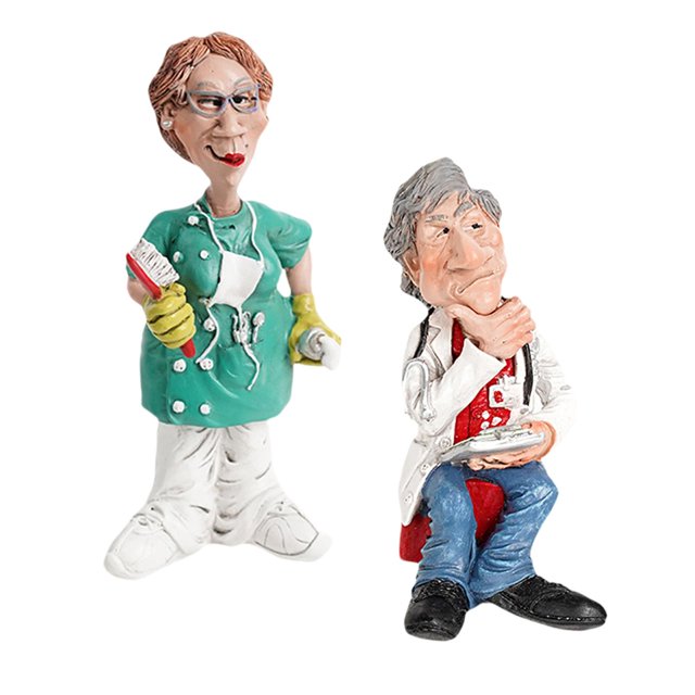 Estatuas Modernas de Doctor Gloria 2 Uds Figuritas Decoración Coleccionable Rojo 8x5x16cm