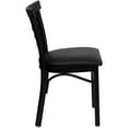 thumbnail image 6 of Flash Furniture 2 Pack HERCULES Series Black Three-Slat Ladder Back Metal Restaurant Chair - Black Vinyl Seat, 6 of 8