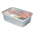 thumbnail image 2 of Futura 25 oz Silver Plastic Take Out Container - with Clear Lid, Microwavable - 6 3/4" x 4 1/2" x 2 1/4" - 100 count box, 2 of 11