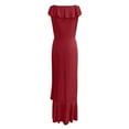 thumbnail image 5 of Vestido largo de vacaciones de manga corta con cuello en V informal sólido de verano para mujer a la moda Fridja  bnh6423, 5 of 5