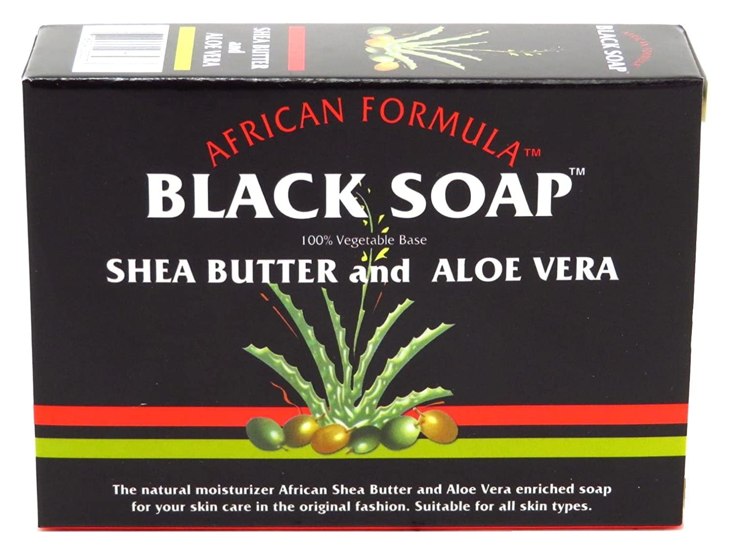 African Formula Black Soap 3.5 Ounce Shea Butter & Aloe Vera (103ml)